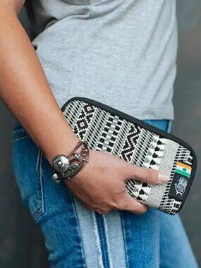 Ethnotek Weaved Zip Around Wallet Chiburi Accordion
